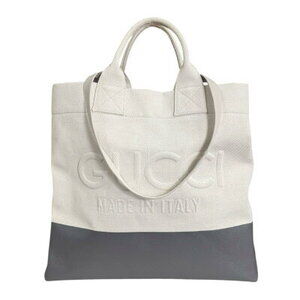 Gucci embossed logo tote bag GG canvas beige